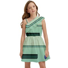 Adventure Time Bmo Beemo Green Kids  One Shoulder Party Dress by Bedest