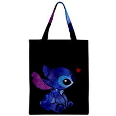 Stitch Love Cartoon Cute Space Zipper Classic Tote Bag by Bedest