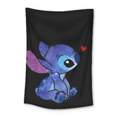 Stitch Love Cartoon Cute Space Small Tapestry by Bedest