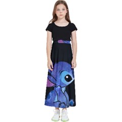 Stitch Love Cartoon Cute Space Kids  Flared Maxi Skirt by Bedest