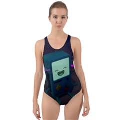 Bmo In Space  Adventure Time Beemo Cute Gameboy Cut-out Back One Piece Swimsuit