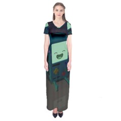 Bmo In Space  Adventure Time Beemo Cute Gameboy Short Sleeve Maxi Dress by Bedest