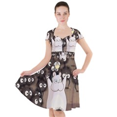 Cute Anime Scenery Artwork Fanart Cap Sleeve Midi Dress