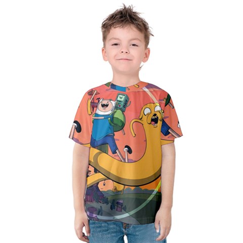 Finn And Jake Adventure Time Bmo Cartoon Kids  Cotton T-shirt by Bedest