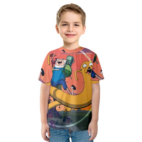 Finn And Jake Adventure Time Bmo Cartoon Kids  Sport Mesh T-shirt by Bedest