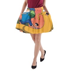 Finn And Jake Adventure Time Bmo Cartoon A-line Pocket Skirt by Bedest