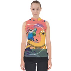 Finn And Jake Adventure Time Bmo Cartoon Mock Neck Shell Top by Bedest