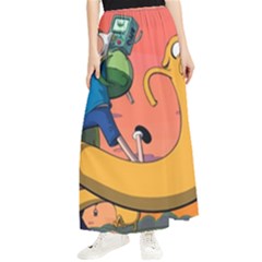 Finn And Jake Adventure Time Bmo Cartoon Maxi Chiffon Skirt by Bedest