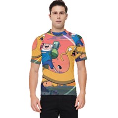 Finn And Jake Adventure Time Bmo Cartoon Men s Short Sleeve Rash Guard by Bedest