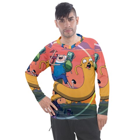 Finn And Jake Adventure Time Bmo Cartoon Men s Pique Long Sleeve T-shirt by Bedest