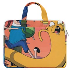 Finn And Jake Adventure Time Bmo Cartoon Macbook Pro 13  Double Pocket Laptop Bag by Bedest