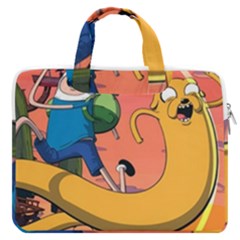 Finn And Jake Adventure Time Bmo Cartoon Macbook Pro 16  Double Pocket Laptop Bag  by Bedest