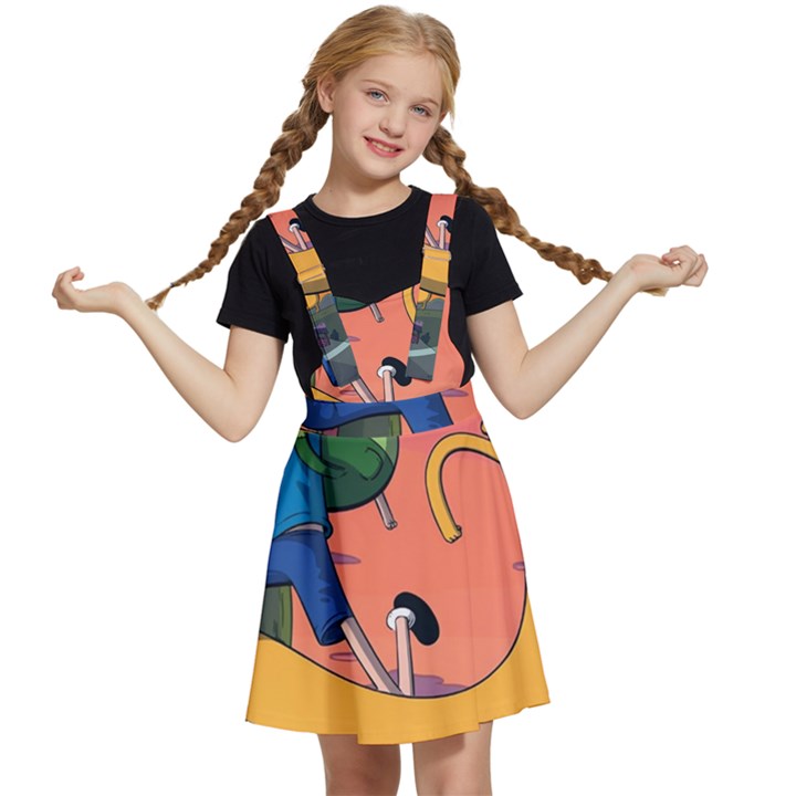 Finn And Jake Adventure Time Bmo Cartoon Kids  Apron Dress