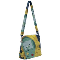 Cartoon Bmo Adventure Time Zipper Messenger Bag