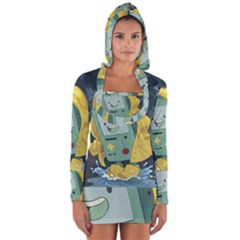 Cartoon Bmo Adventure Time Long Sleeve Hooded T-shirt by Bedest