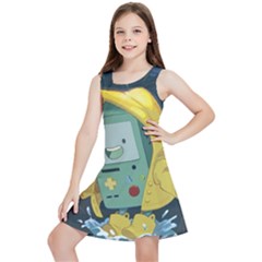 Cartoon Bmo Adventure Time Kids  Lightweight Sleeveless Dress by Bedest