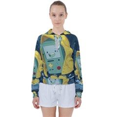 Cartoon Bmo Adventure Time Women s Tie Up Sweat by Bedest