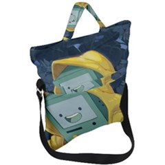 Cartoon Bmo Adventure Time Fold Over Handle Tote Bag by Bedest