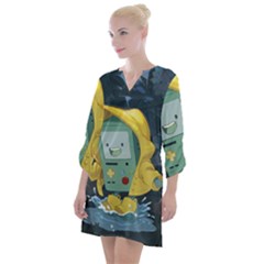 Cartoon Bmo Adventure Time Open Neck Shift Dress by Bedest