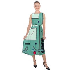 Adventure Time Bmo Midi Tie-back Chiffon Dress by Bedest