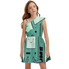 Adventure Time Bmo Kids  One Shoulder Party Dress by Bedest