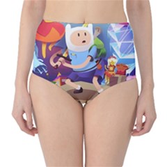 Cartoon Adventure Time Finn Princess Bubblegum Lumpy Space Classic High-waist Bikini Bottoms by Bedest