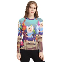 Cartoon Adventure Time Finn Princess Bubblegum Lumpy Space Women s Long Sleeve Rash Guard by Bedest