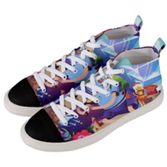 Cartoon Adventure Time Finn Princess Bubblegum Lumpy Space Men s Mid-top Canvas Sneakers by Bedest