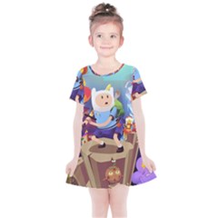 Cartoon Adventure Time Finn Princess Bubblegum Lumpy Space Kids  Simple Cotton Dress by Bedest