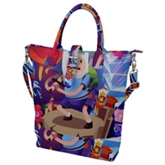 Cartoon Adventure Time Finn Princess Bubblegum Lumpy Space Buckle Top Tote Bag by Bedest