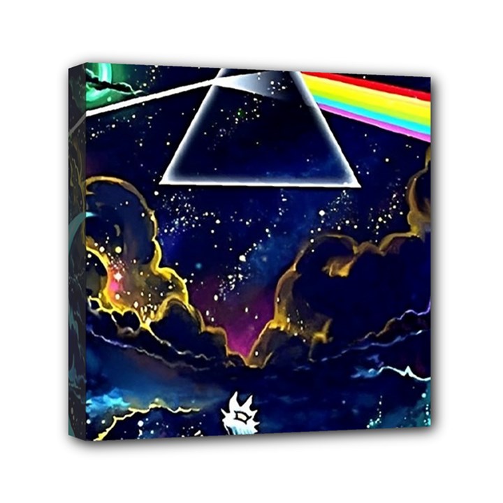 Trippy Kit Rick And Morty Galaxy Pink Floyd Mini Canvas 6  x 6  (Stretched)