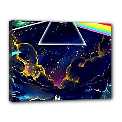 Trippy Kit Rick And Morty Galaxy Pink Floyd Canvas 16  X 12  (stretched) by Bedest