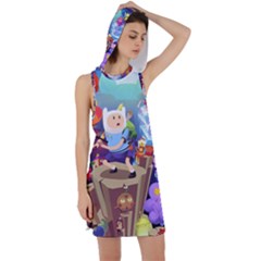 Cartoon Adventure Time Finn Princess Bubblegum Lumpy Space Racer Back Hoodie Dress by Bedest