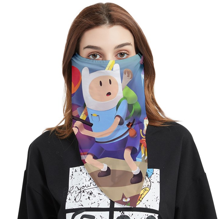 Cartoon Adventure Time Finn Princess Bubblegum Lumpy Space Face Covering Bandana (Triangle)