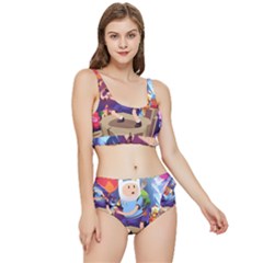 Cartoon Adventure Time Finn Princess Bubblegum Lumpy Space Frilly Bikini Set by Bedest