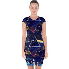 Trippy Kit Rick And Morty Galaxy Pink Floyd Capsleeve Drawstring Dress  by Bedest