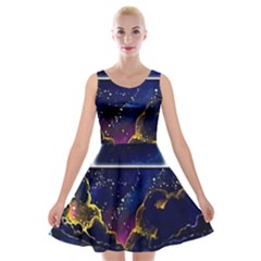 Trippy Kit Rick And Morty Galaxy Pink Floyd Velvet Skater Dress by Bedest