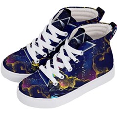 Trippy Kit Rick And Morty Galaxy Pink Floyd Kids  Hi-top Skate Sneakers by Bedest