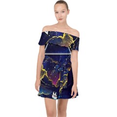 Trippy Kit Rick And Morty Galaxy Pink Floyd Off Shoulder Chiffon Dress by Bedest