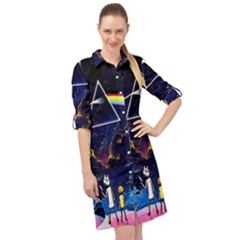 Trippy Kit Rick And Morty Galaxy Pink Floyd Long Sleeve Mini Shirt Dress by Bedest