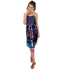 Trippy Kit Rick And Morty Galaxy Pink Floyd Waist Tie Cover Up Chiffon Dress by Bedest