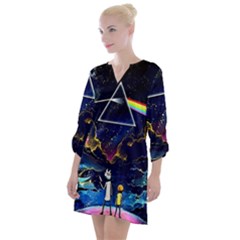 Trippy Kit Rick And Morty Galaxy Pink Floyd Open Neck Shift Dress by Bedest