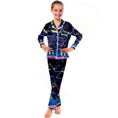 Trippy Kit Rick And Morty Galaxy Pink Floyd Kids  Satin Long Sleeve Pajamas Set by Bedest