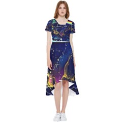 Trippy Kit Rick And Morty Galaxy Pink Floyd High Low Boho Dress by Bedest