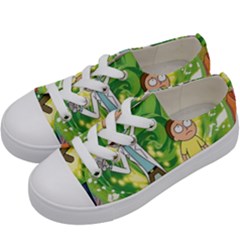 Rick And Morty Adventure Time Cartoon Kids  Low Top Canvas Sneakers by Bedest