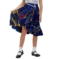 Trippy Kit Rick And Morty Galaxy Pink Floyd Kids  Ruffle Flared Wrap Midi Skirt by Bedest