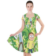 Rick And Morty Adventure Time Cartoon Cap Sleeve Midi Dress by Bedest