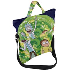 Rick And Morty Adventure Time Cartoon Fold Over Handle Tote Bag by Bedest