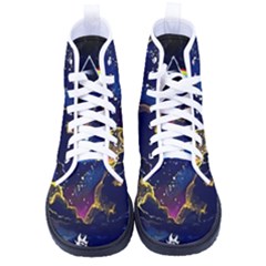 Trippy Kit Rick And Morty Galaxy Pink Floyd Men s High-top Canvas Sneakers by Bedest