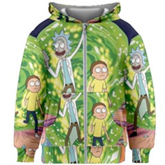 Rick And Morty Adventure Time Cartoon Kids  Zipper Hoodie Without Drawstring by Bedest